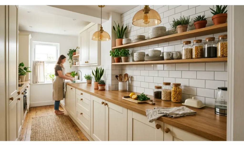 Galley Kitchen Ideas with Open Shelving