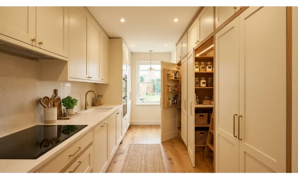 Galley Kitchen Ideas with a Hidden Pantry