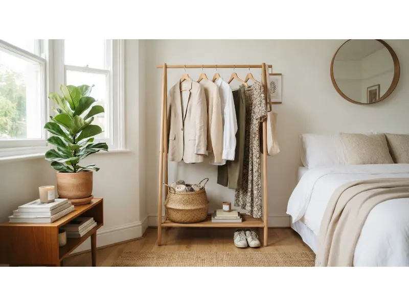 Install a Corner Clothing Rack