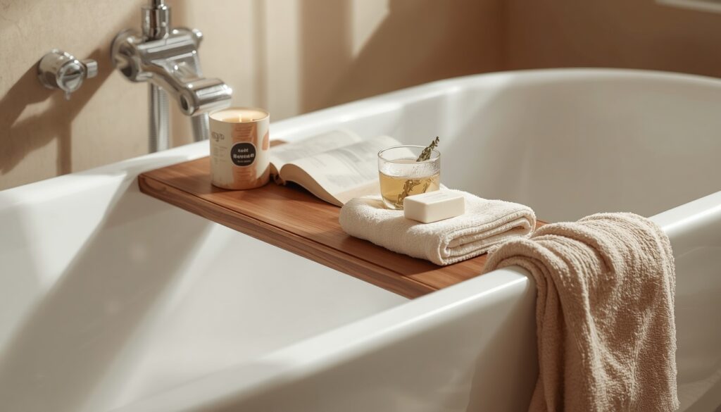Install a Wooden Bath Tray for Everyday Luxury