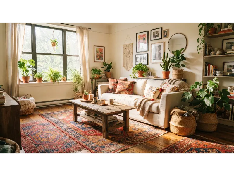Layered Colorful Rugs