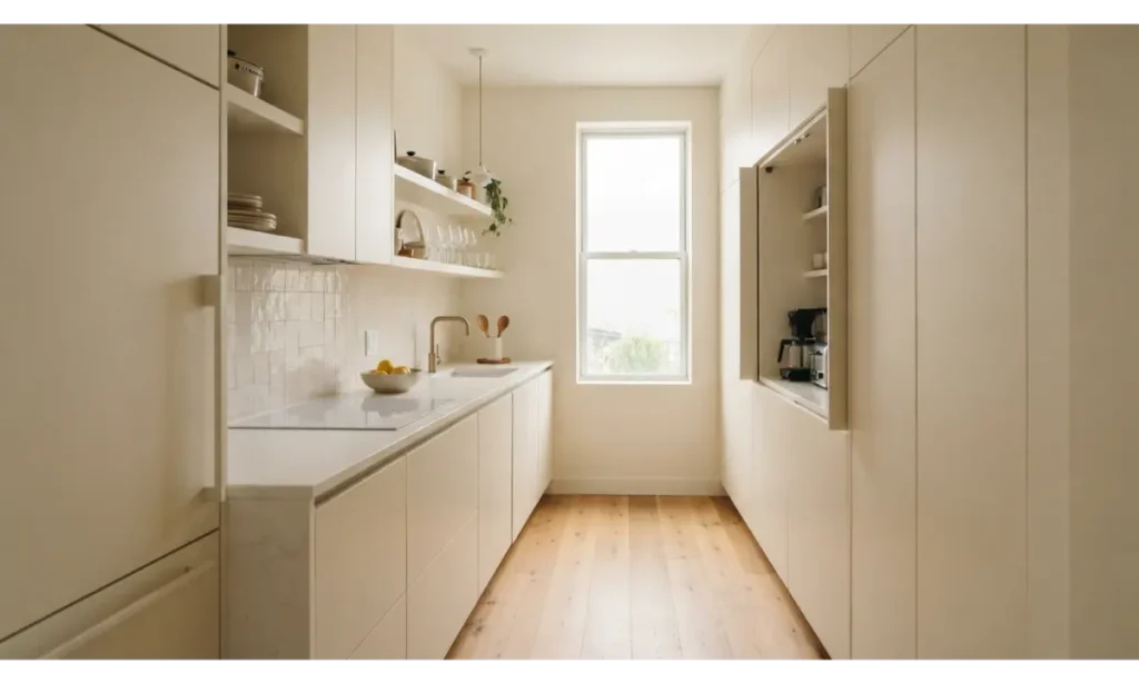 Minimalist Galley Kitchen Ideas with Hidden Clutter