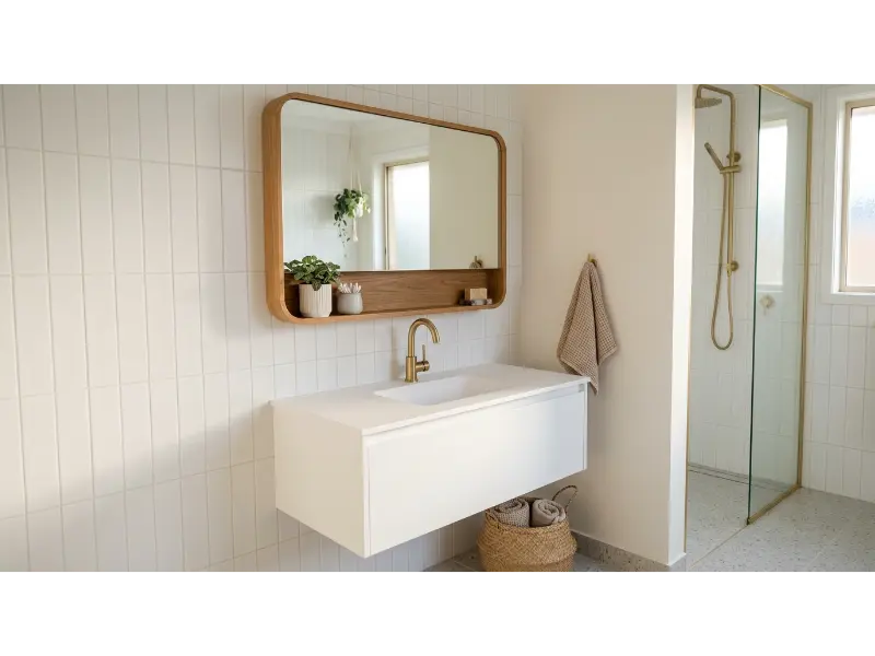 Mirror With Integrated Shelf