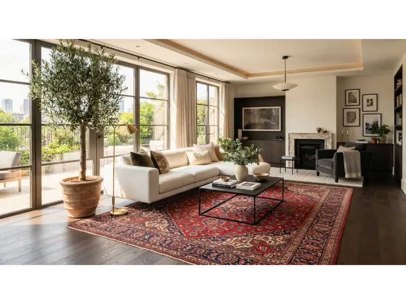 Mix Modern Furniture with Traditional Rugs