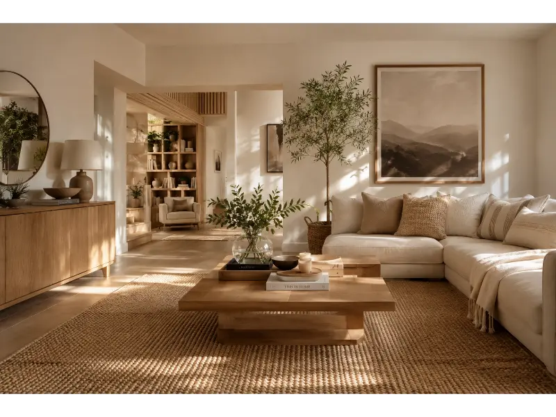 Mix Natural Wood with Soft Textures