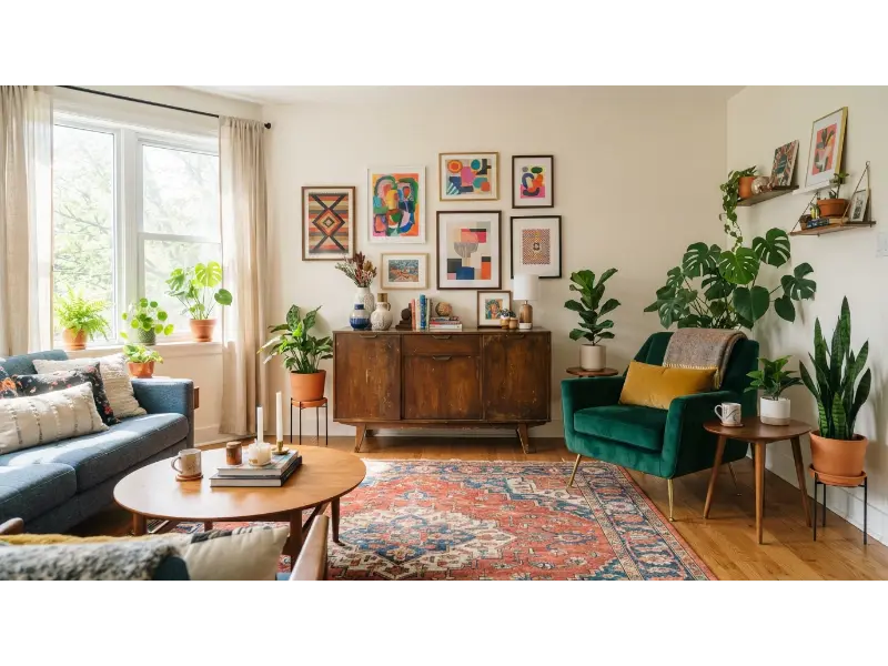Mix Vintage Finds with Modern Color