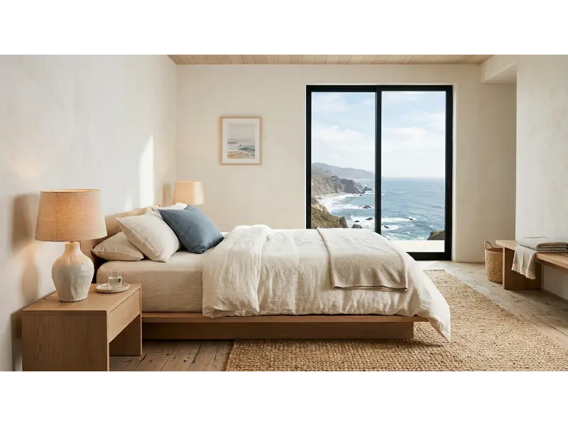 Modern Minimalist Coastal Bedroom