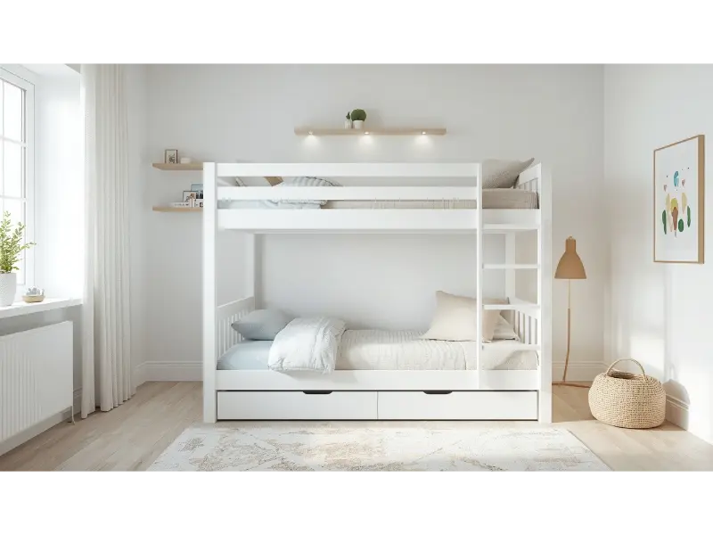 Modern White Bunk Bed For A Bright Room