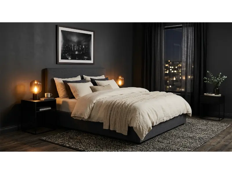 Moody Charcoal Bedroom