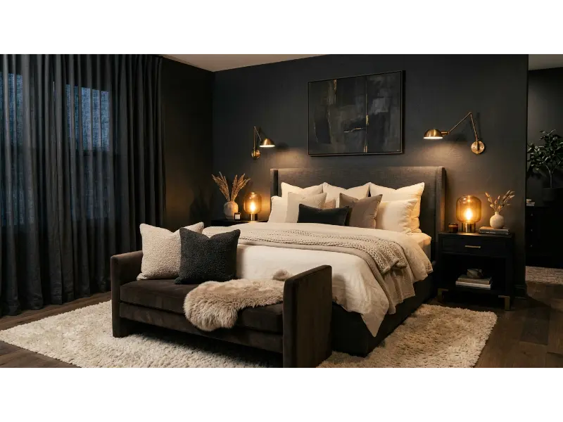 Moody Charcoal Bedroom