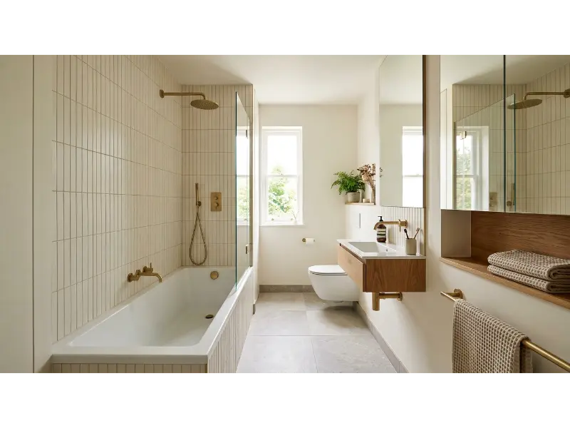 Narrow Tub Along a Long Wall