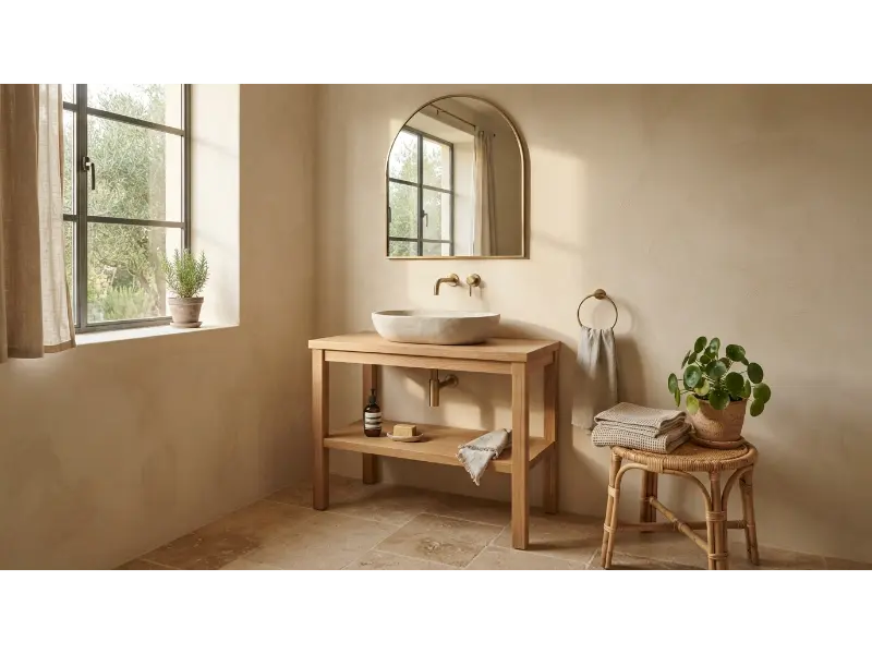 Natural Limewash Bathroom Walls