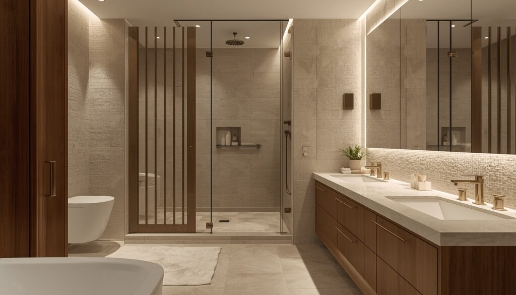 Neutral Textured Tiles for a Modern Retreat