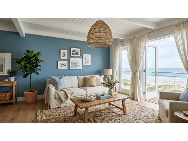 Ocean Blue Accent Wall