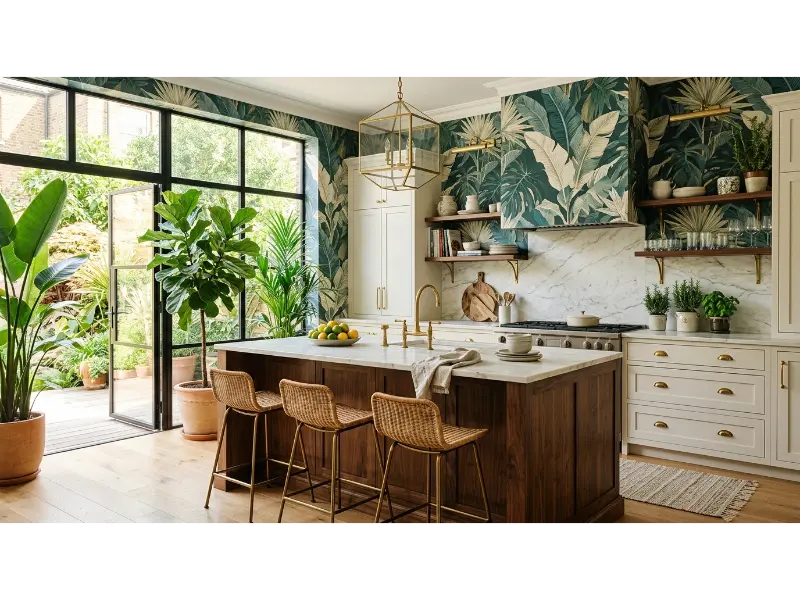 Oversized Tropical Leaf Wallpaper