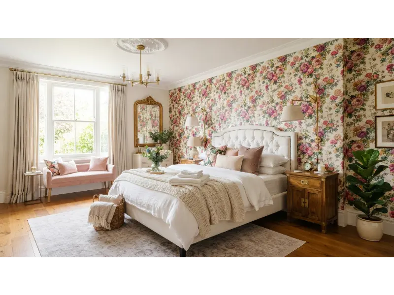 Patterned Wallpaper with Bright Details