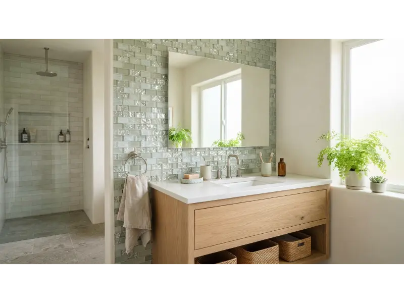 Recycled Glass Tile Accent Wall