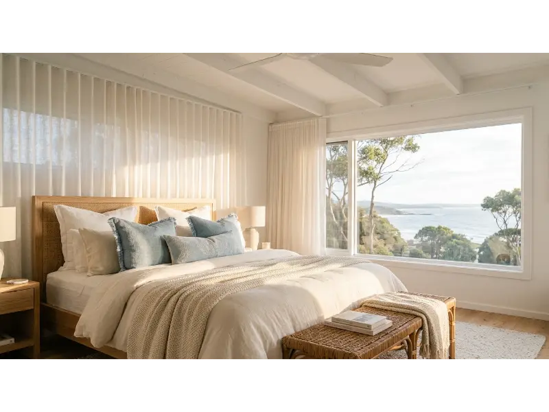 Relaxed Coastal Bedroom With Linen Layers