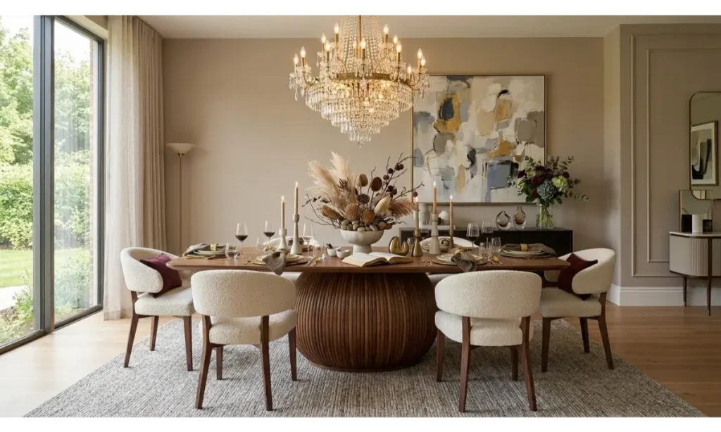 Sculptural Pedestal Dining Table