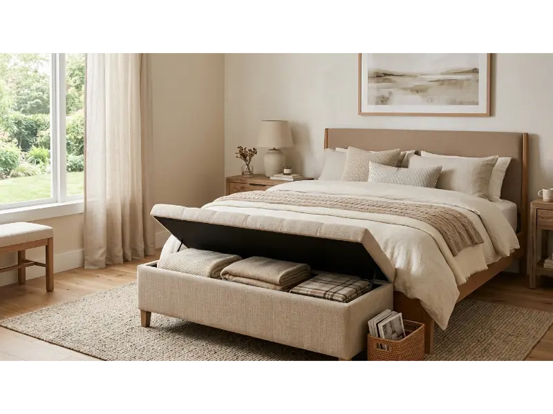 Storage Bench At The Foot Of The Bed
