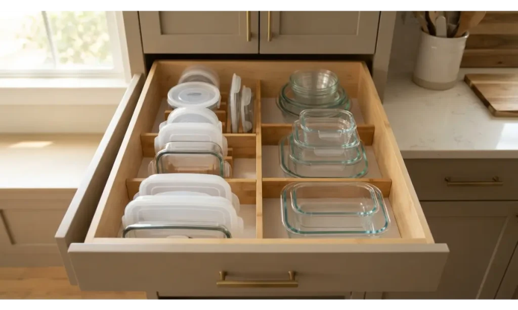 Store Food Container Lids Vertically