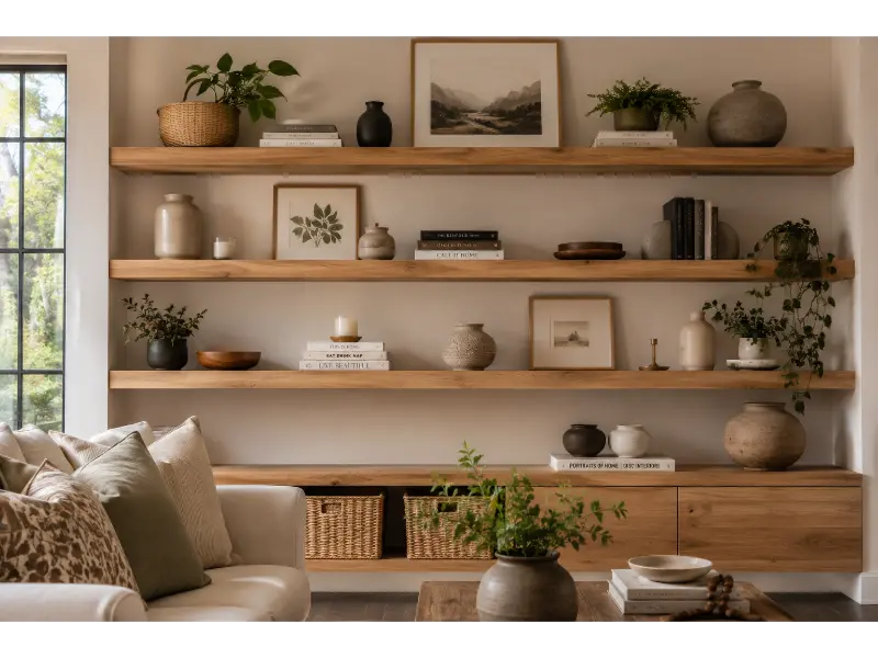 Style Open Shelves with Decorative Accents