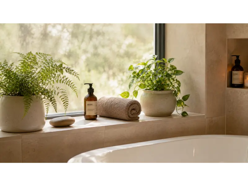 Style a Small Bathroom Windowsill