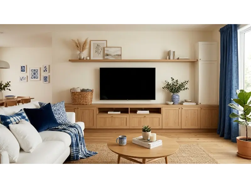 TV Wall With Closed Floor Cabinets