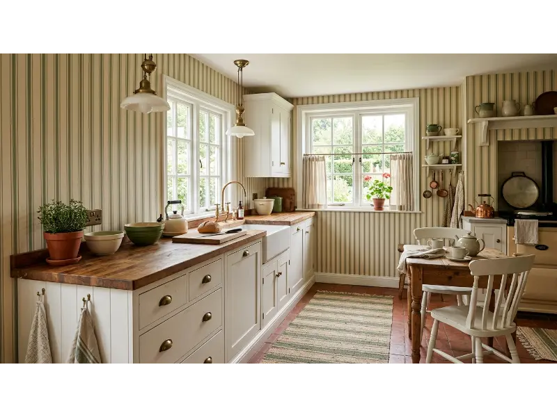 Tiny Vintage Stripe Wallpaper
