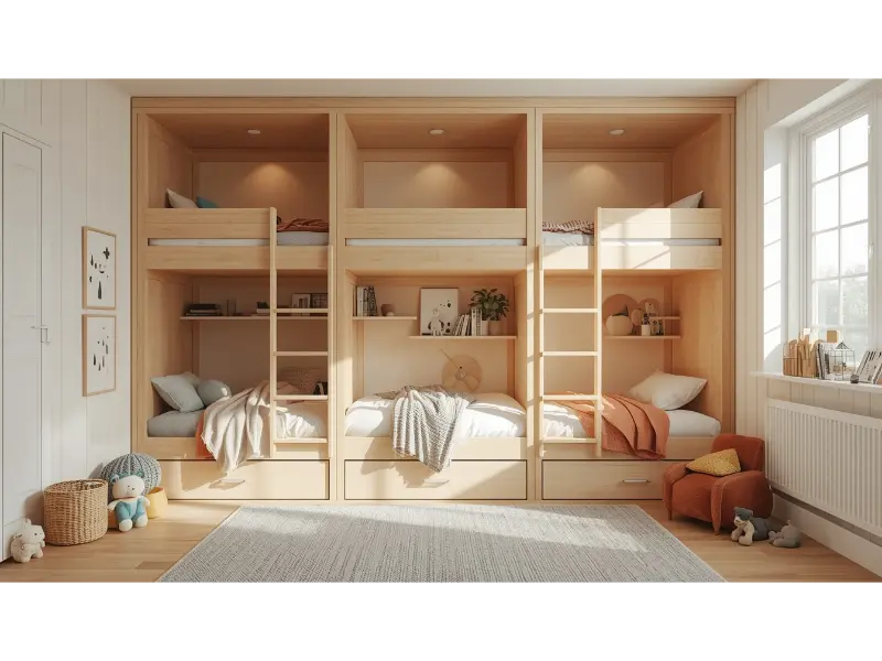 Triple Bunk Bed For Three Siblings