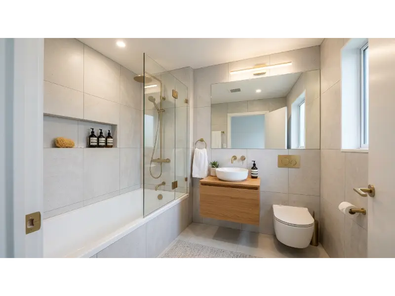 Tub And Shower Combination With Glass Screen