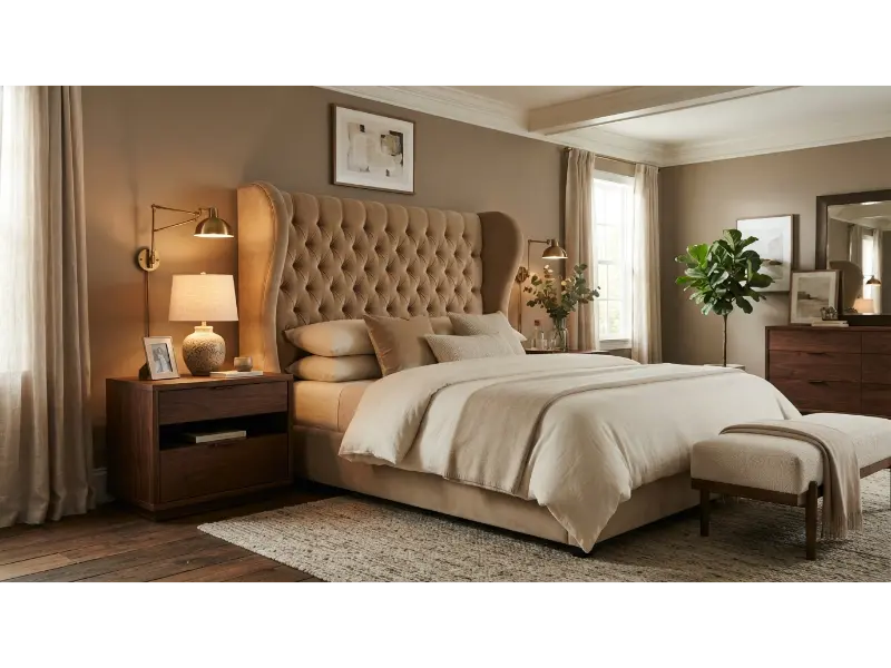 Tufted Wingback Headboard
