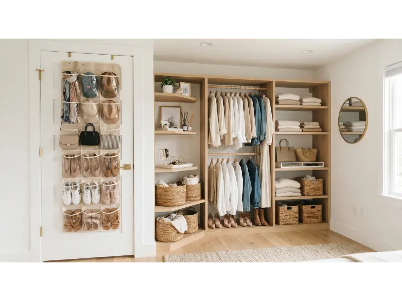 Turn the Closet Door into Storage Space