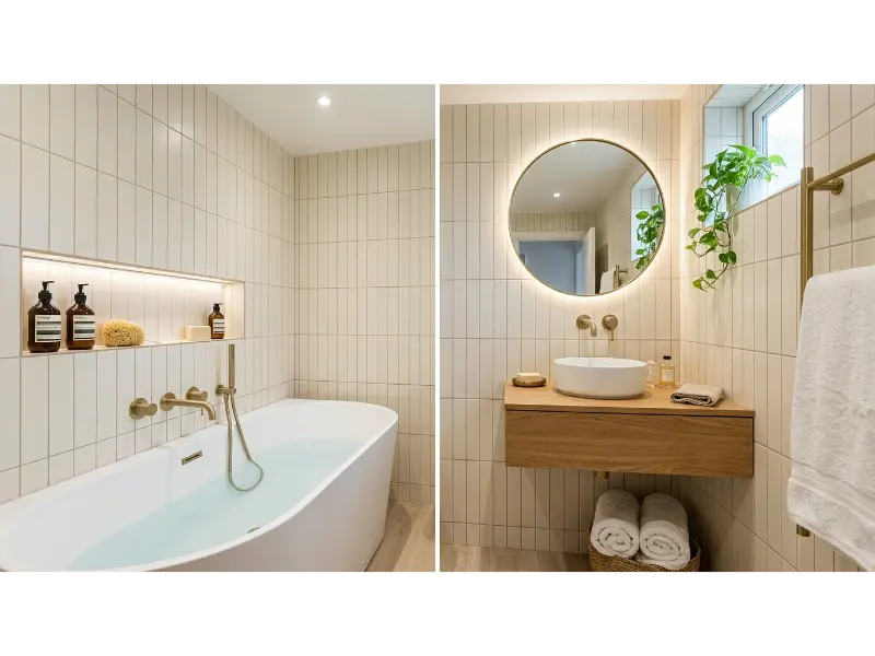 Vertical Tile And Compact Soaking Tub