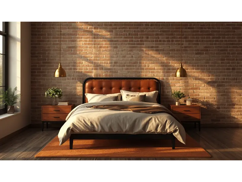 Warm Industrial Bedroom