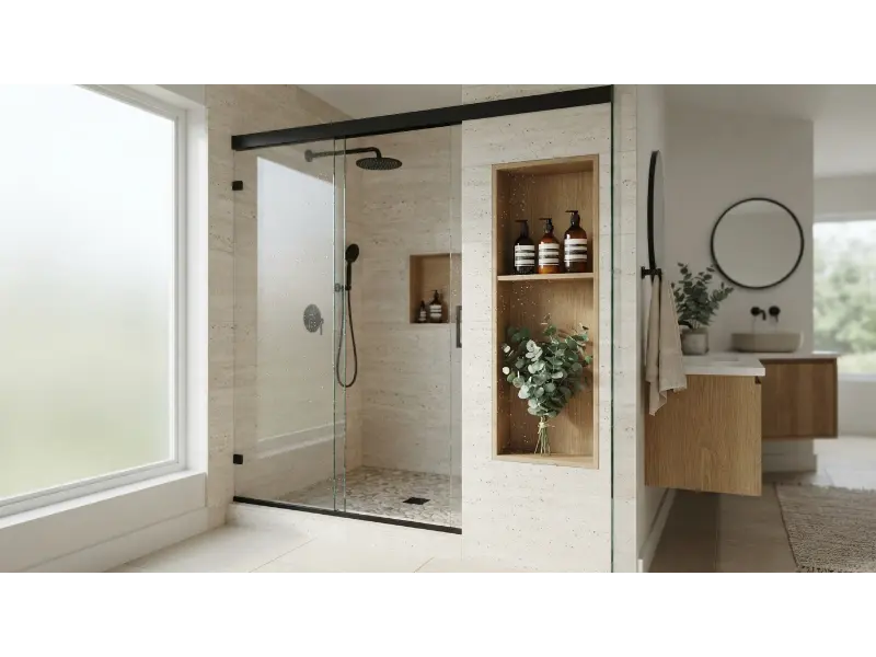 Water Saving Bathroom With a Low Flow Showerhead