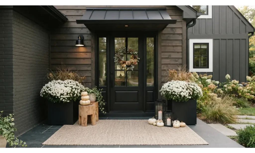 Black and Cream Fall Porch