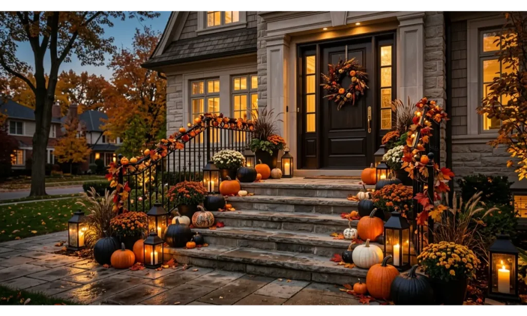 Black and Orange Pumpkin Staircase