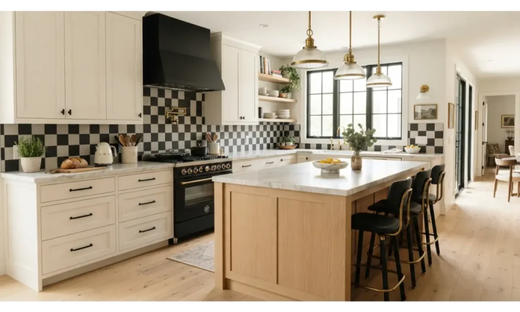 Black and White Checkerboard Tile