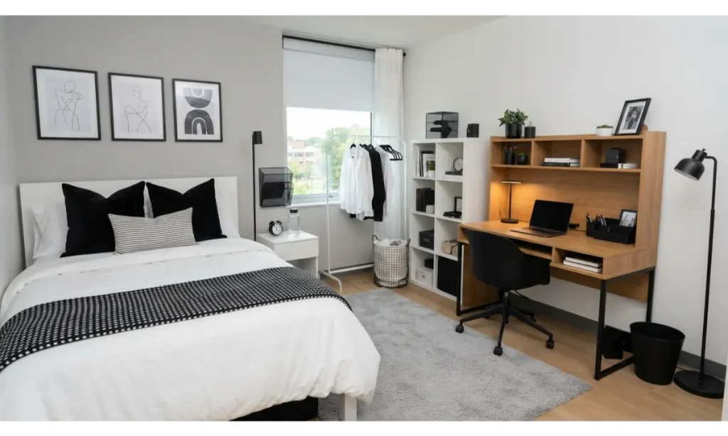 Black and White Dorm Room Themes