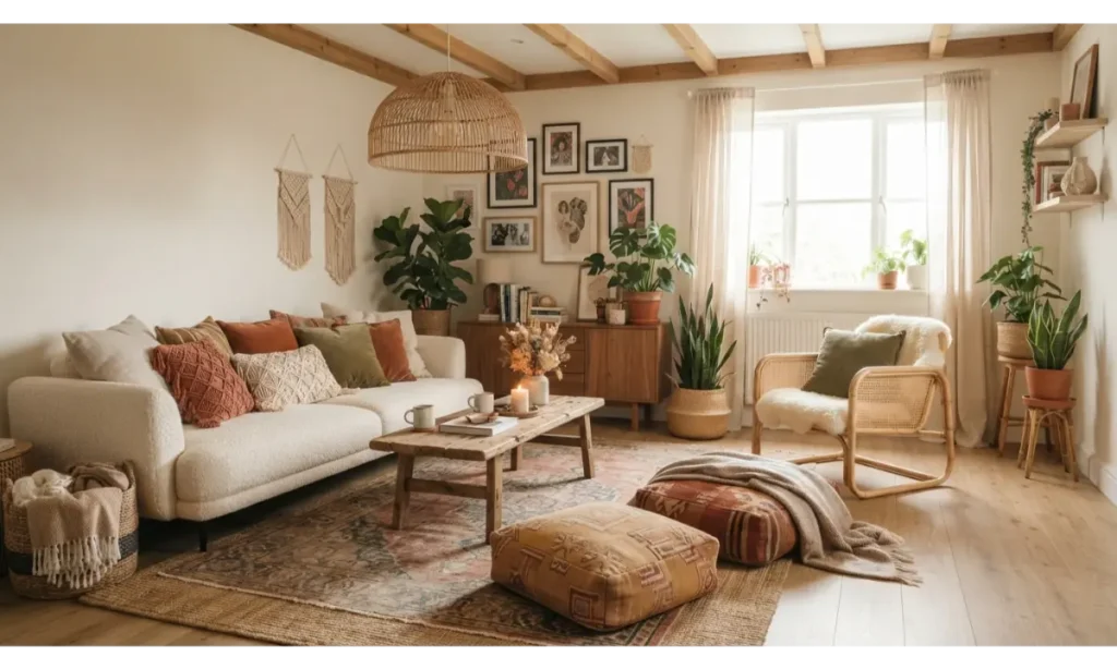 Boho Living Room Designs With a Low Sofa
