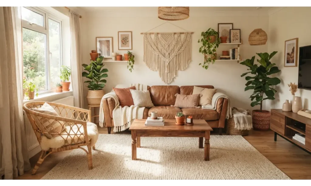 Brown Boho Living Room