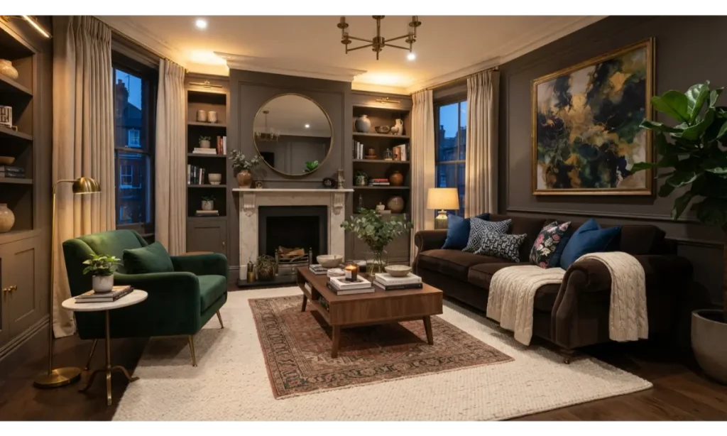 Brown With Jewel Tone Accents