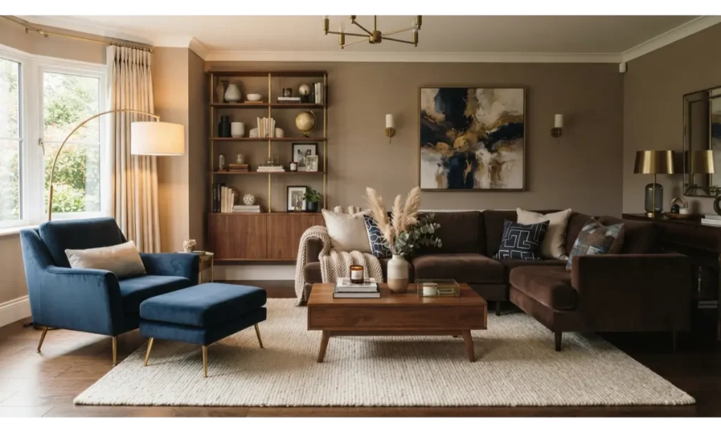 Brown and Deep Blue Combination