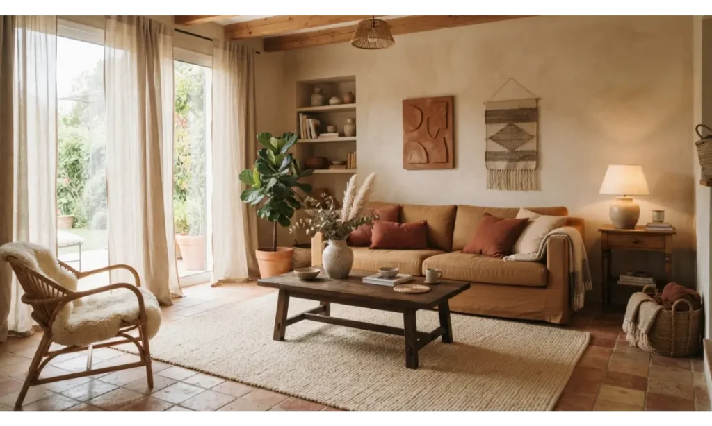 Brown and Terracotta Living Room