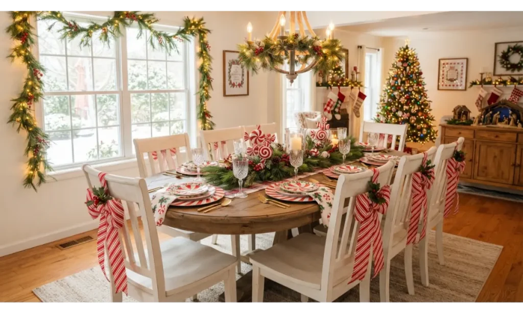 Candy Cane Ribbon Chair Styling