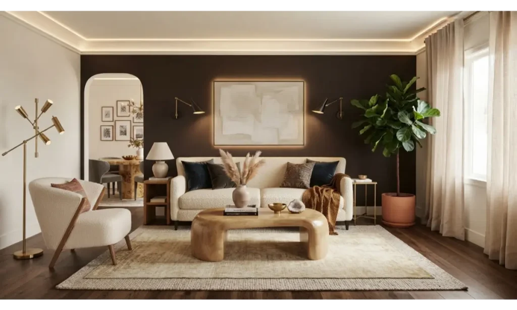 Chocolate Brown Accent Wall