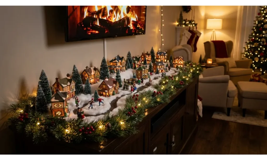 Christmas Village Under the TV
