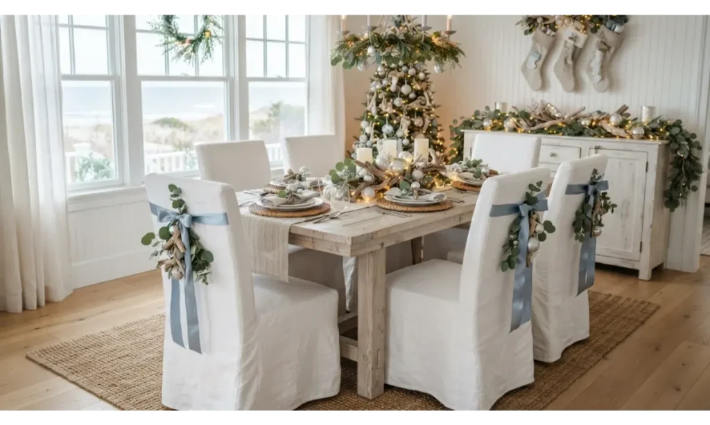Coastal Christmas Chair Decor