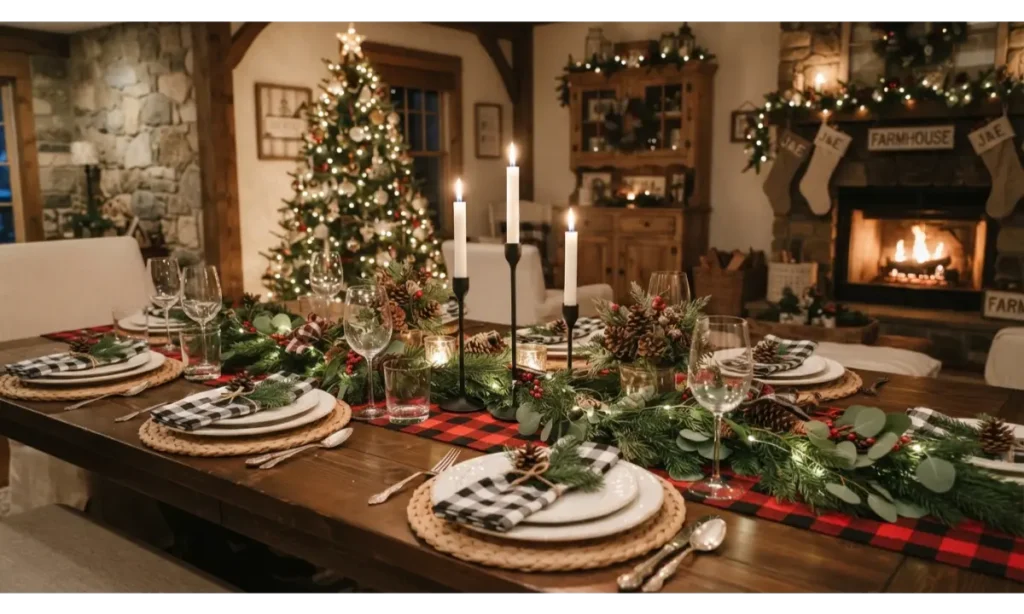 Cozy Plaid Christmas Table Runner